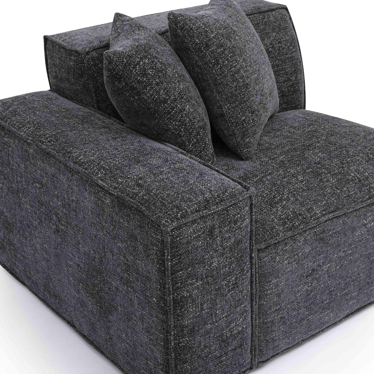 Mindy Charcoal Performance Chenille Basketweave LAF Corner Chair