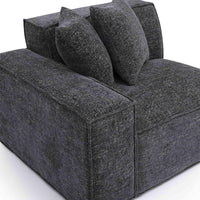 Mindy Charcoal Performance Chenille Basketweave LAF Corner Chair