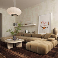 Vogue 157.6" Cafe Au Lait Performance Velvet 6-piece Modular U-Sectional