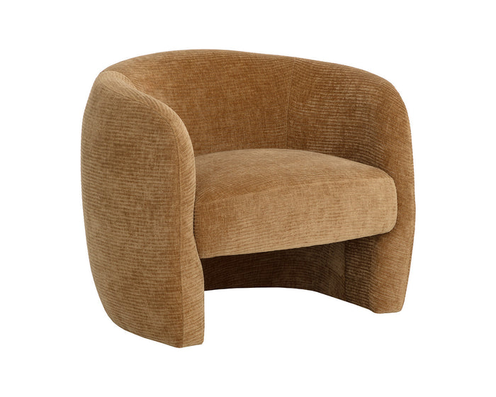 Mircea Butterscotch Plush Upholstered Curved Accent Chair