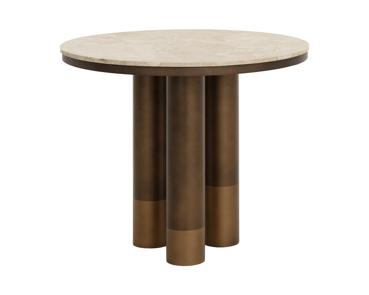 Andina Greige Marble & Two-Tone Bronze Gold Bistro Table