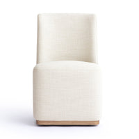 Monika Cream Performance Fabric Rolling Dining Chair