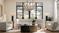 Claude 101" White Linen Sofa