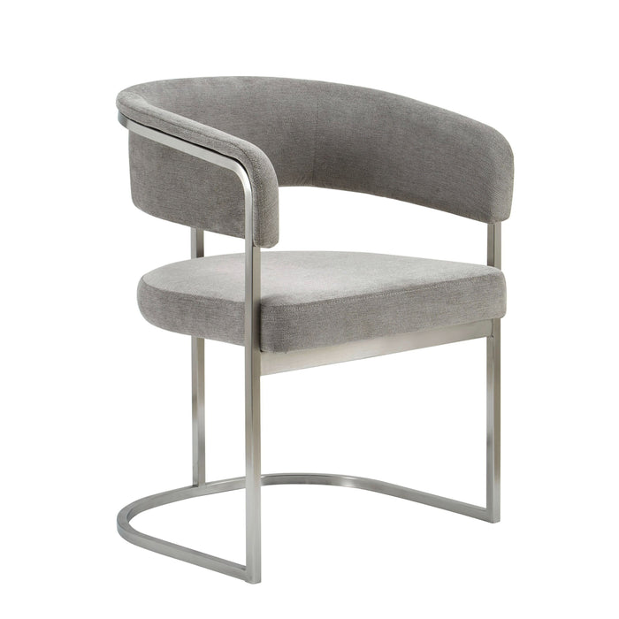 Villa Modern Grey Fabric & Silver Dining Chair