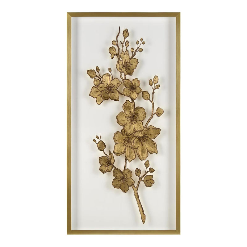 Blossom Gold Leaf Acrylic Shadow Box II - Wall Art