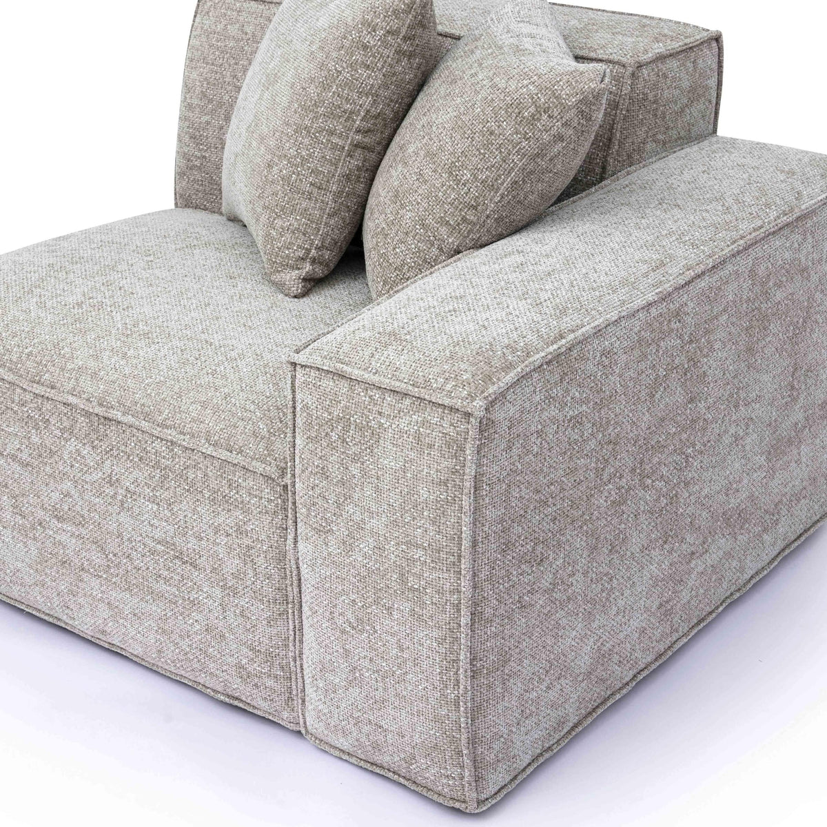 Mindy Taupe Performance Chenille Basketweave RAF Corner Chair