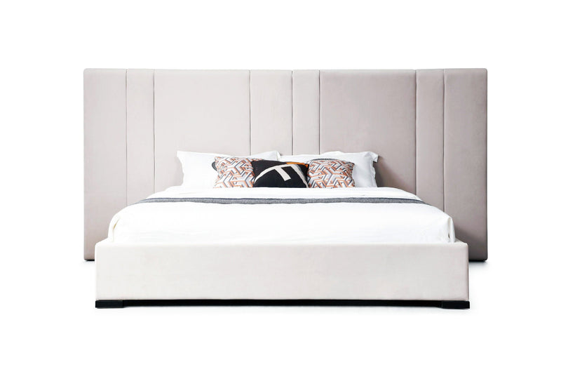 Loupe Modern Grey Velvet Bed