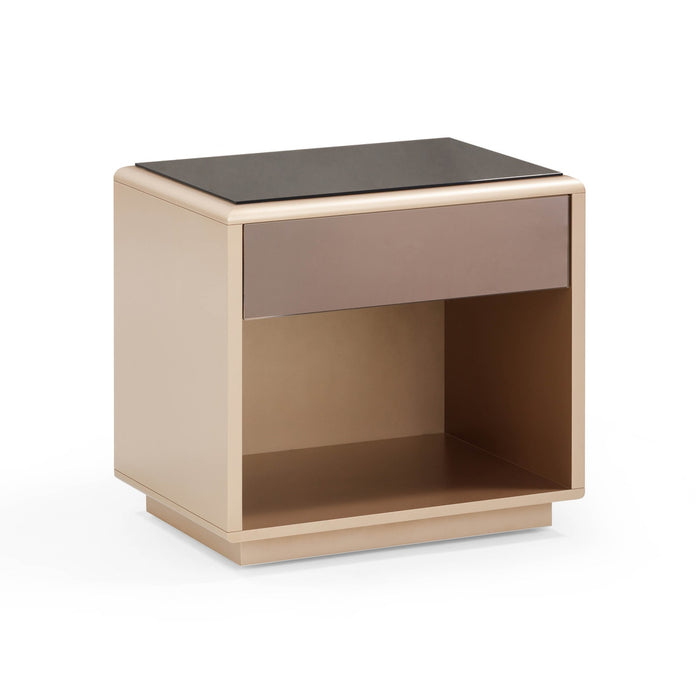Francesca Art Deco Taupe Nightstand