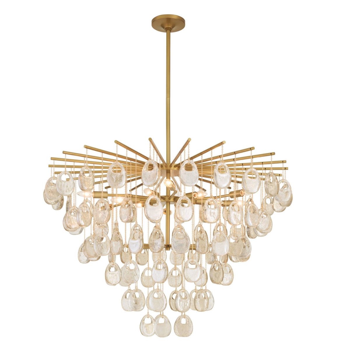 Jacqueline 42" Amber Seeded Glass Large Chandelier
