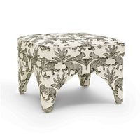 Kaelie Taupe Leopard Jacquard Ottoman