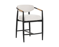 Marita Cream & Black Indoor/Outdoor Counter Stool