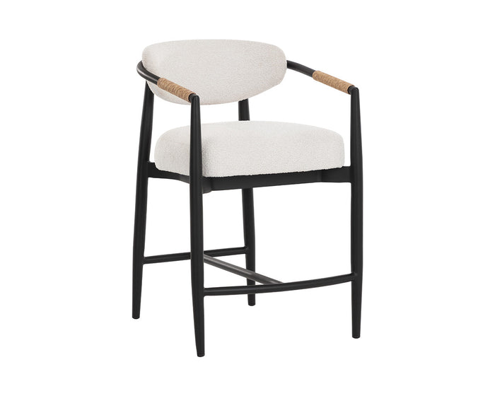Marita Cream & Black Indoor/Outdoor Counter Stool