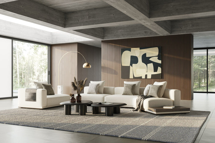 Nicole Modern Ivory Modular Sectional With Coffee Table