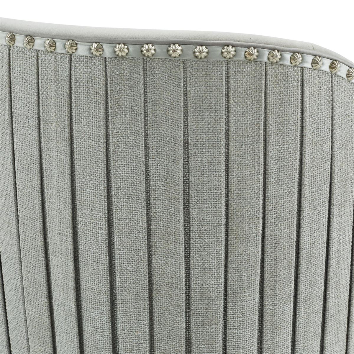 Lina Burnished Silver Dining Chair with Brass Casters