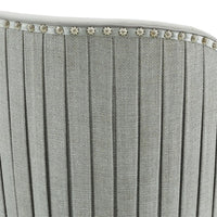 Lina Burnished Silver Dining Chair with Brass Casters