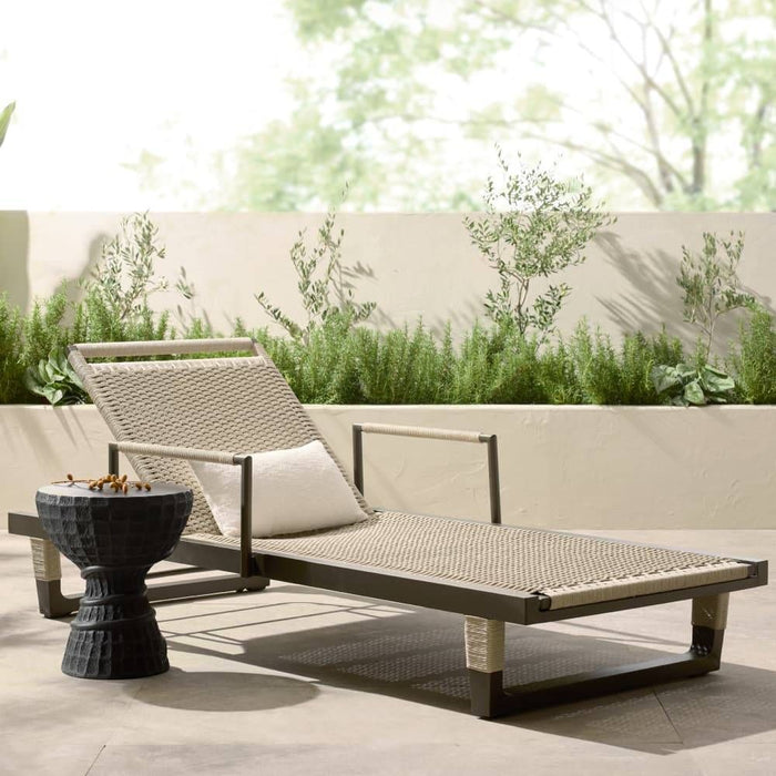 Daytona Outdoor Buff Dutch Weave Armed Lounge Chair