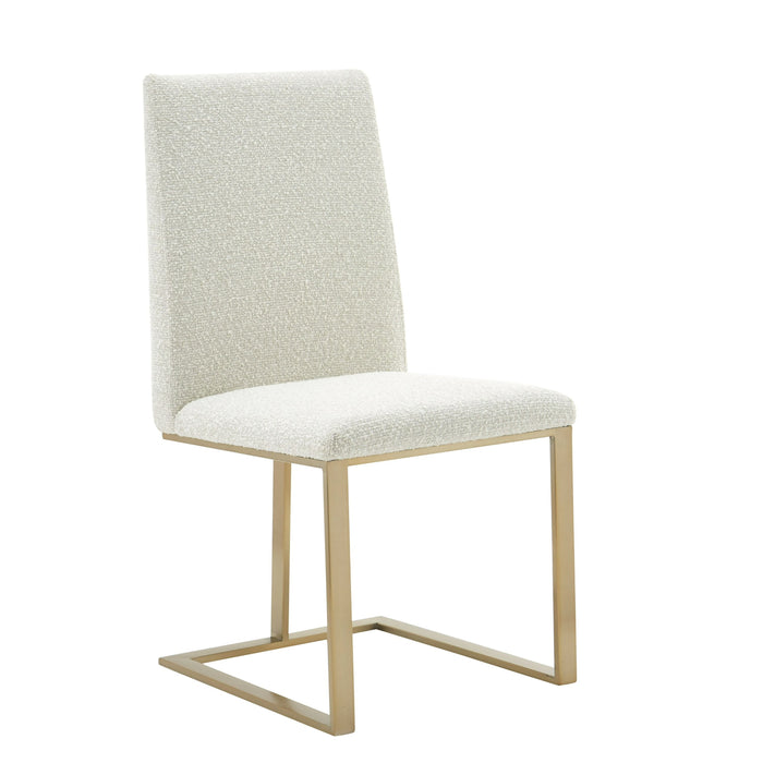 Camille Modern Off-White  & Gold Dining Chair