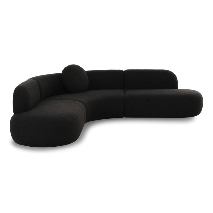 Sofie 100" Black Performance Boucle Sectional Sofa - Luxury Living Collection