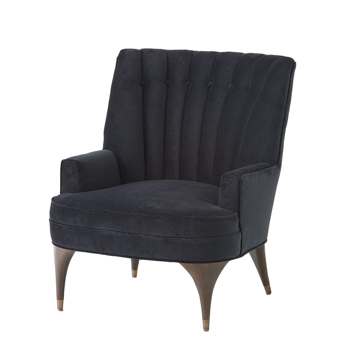 Channel Black Velvet Accent Chair