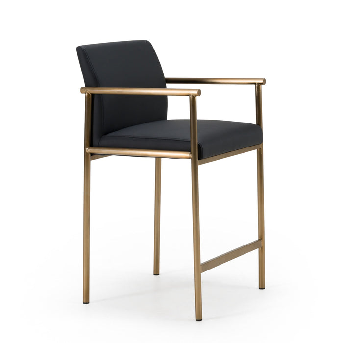 Aurora Modern Black & Gold Counter Stool