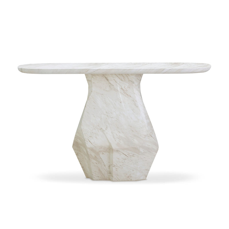 Esme 54" Faux Marble Indoor / Outdoor Long Console Table