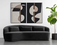 Soraya 99" Shadow Grey Curved Sofa