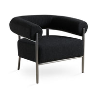 Garner Black Boucle & Grey Metal Accent Chair