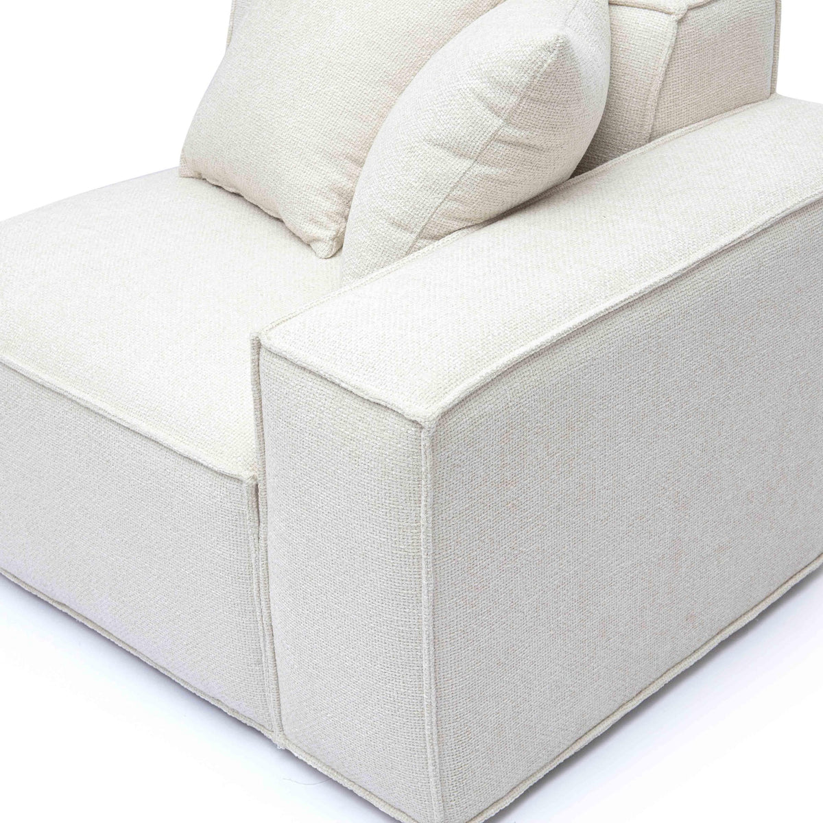Mindy Cream Performance Chenille Basketweave RAF Corner Chair