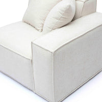 Mindy Cream Performance Chenille Basketweave RAF Corner Chair