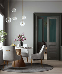 Prado Light Grey Pleated Velvet With Gold Frame Chair - Luxury Living Collection