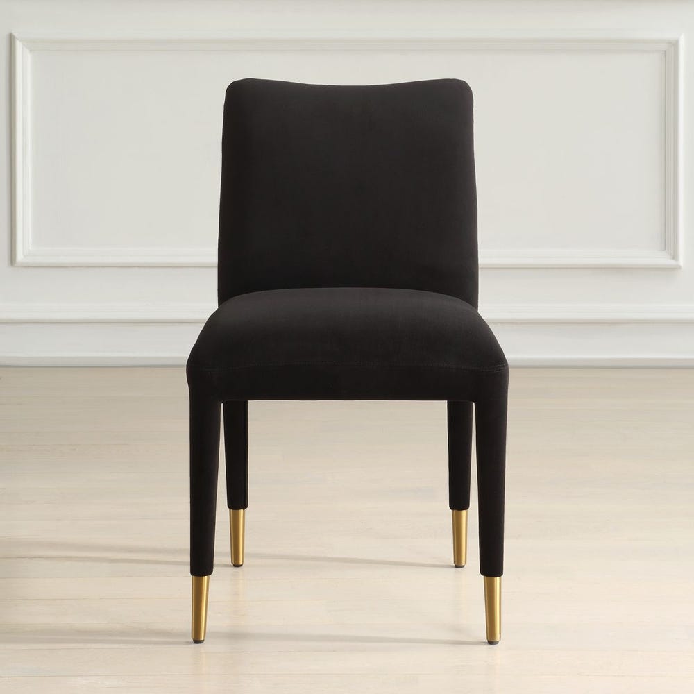 Diara Black Velvet & Gold Dining Chair  (Set of 2)