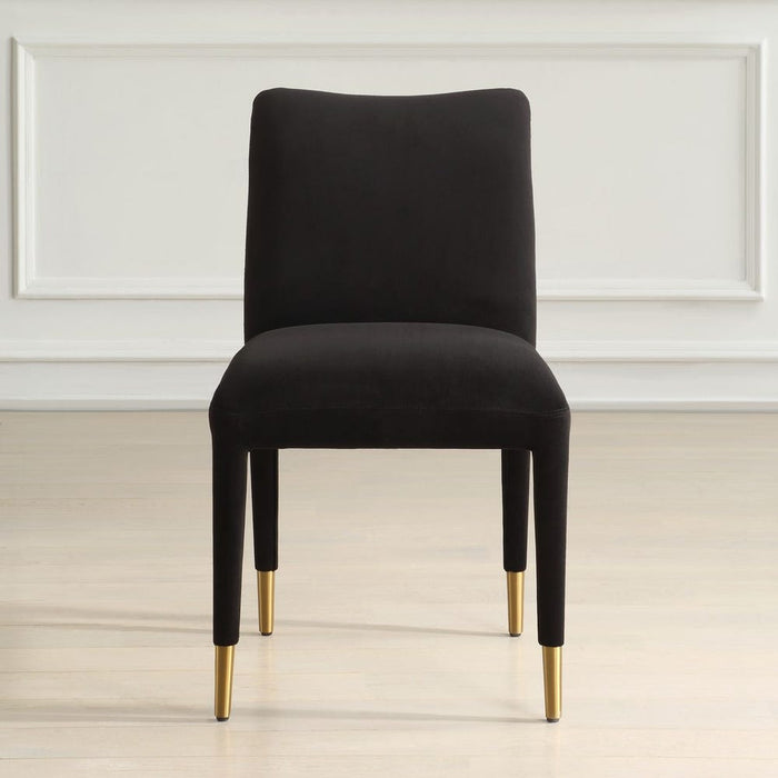 Diara Black Velvet & Gold Dining Chair  (Set of 2)