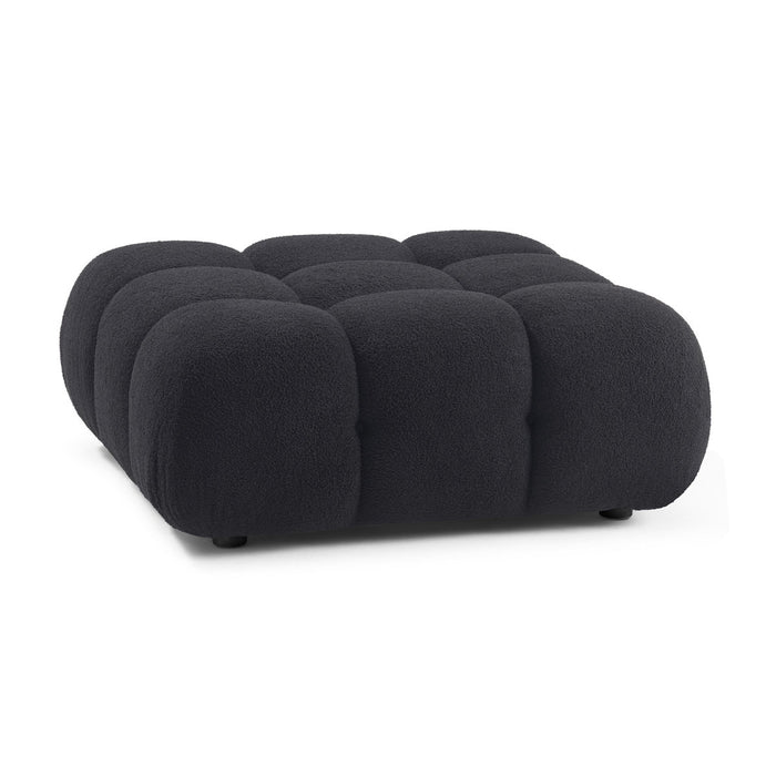 Vogue Black Vegan Shearling Modular Ottoman
