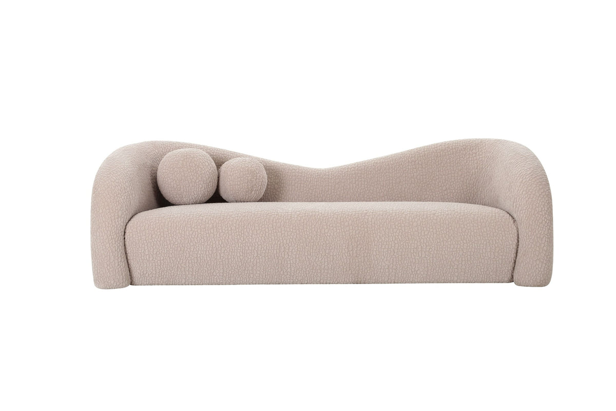 Charles Contemporary Beige Fabric 3 Seat Sofa