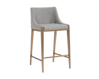 Dionne Pebble Fabric & Antique Brass Counter Stool