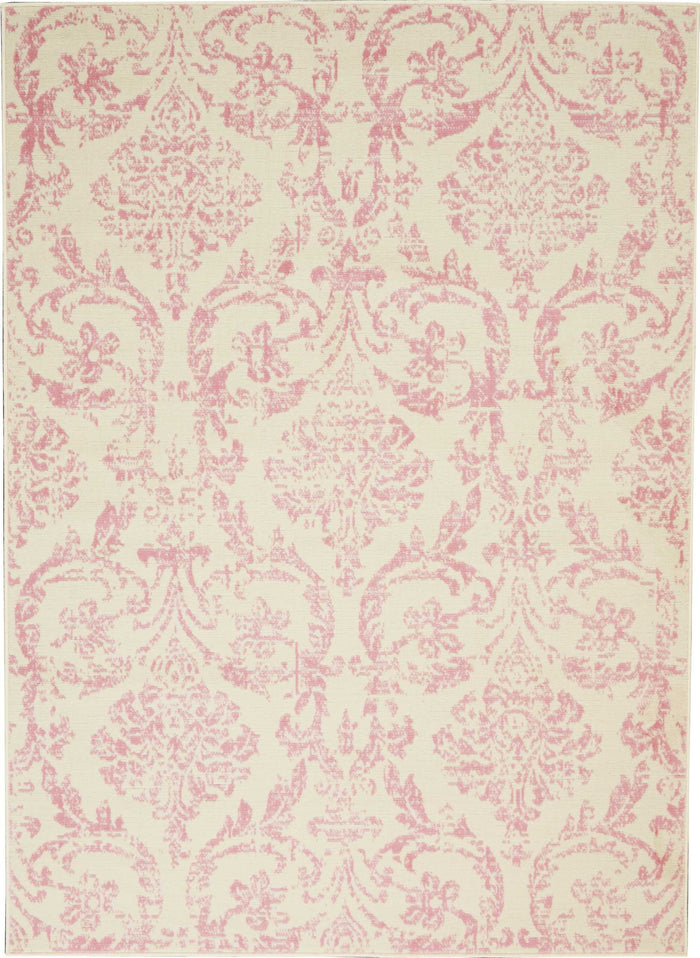 Southern Charm Ivory/Pink Demask Area Rug