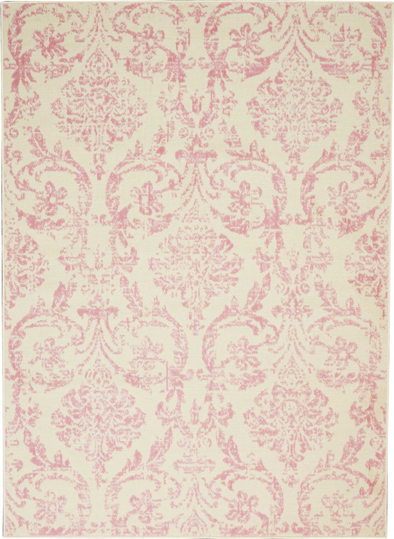 Southern Charm Ivory/Pink Demask Area Rug