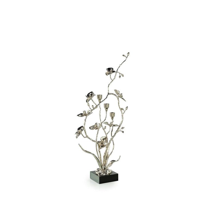 Blooming Orchids Gold & Black Marble Candleholder (2 Sizes Available)