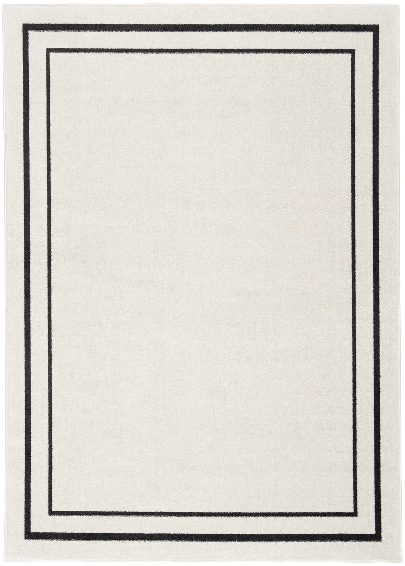 Ainslee Indoor/Outdoor Ivory & Black Area Rug - Elegance Collection