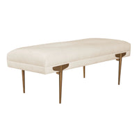 Kaya 53' Off-White Waived Velvet Bench - Luxury Living Collection