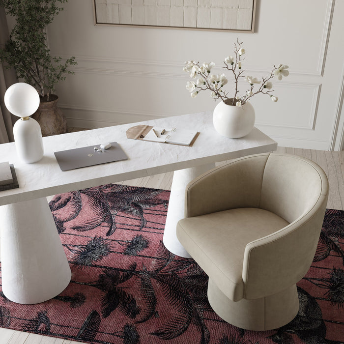 Nest Taupe Upcycled Chenille Rolling Desk Chair