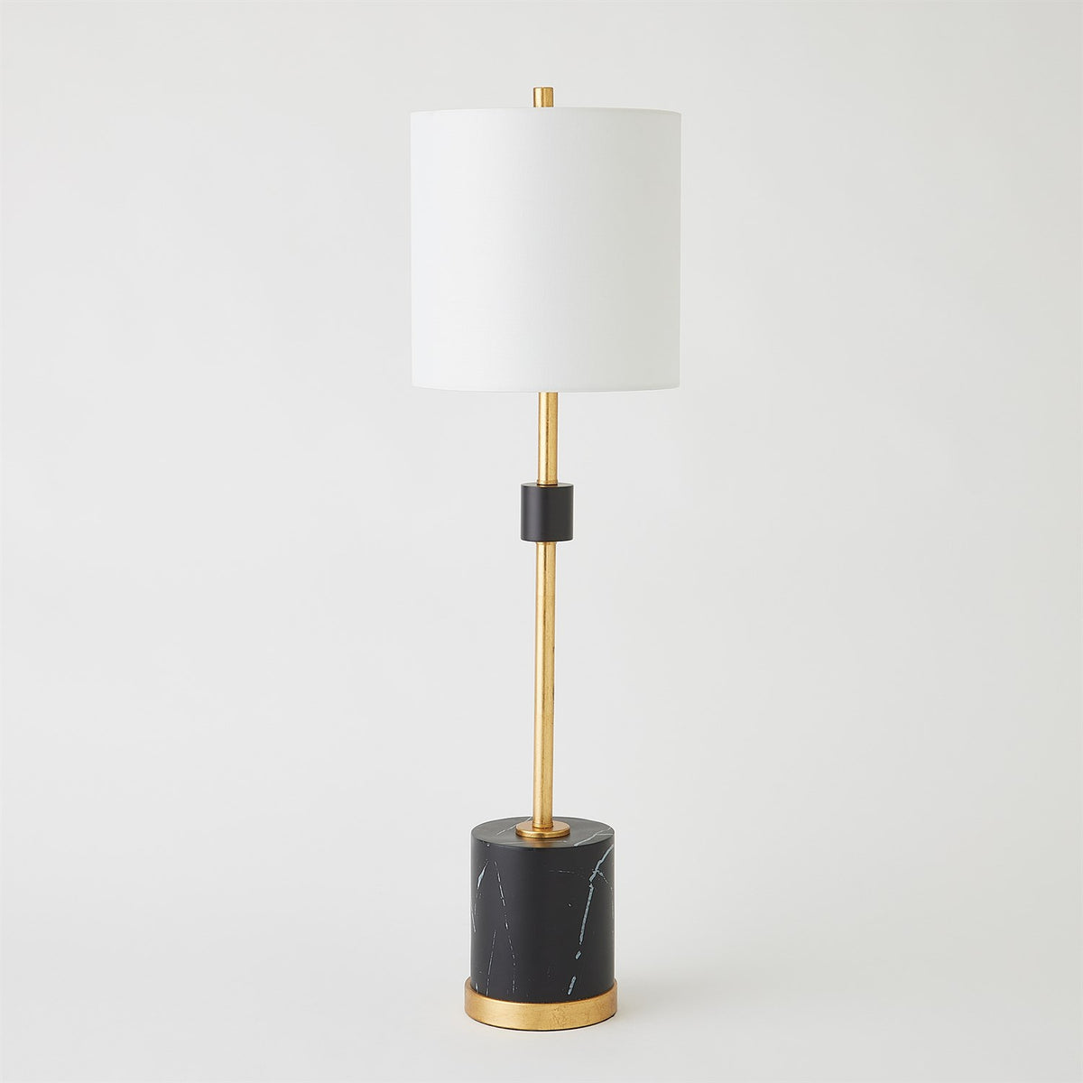 Faux Marble Black & Gold Table Lamp