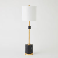 Faux Marble Black & Gold Table Lamp