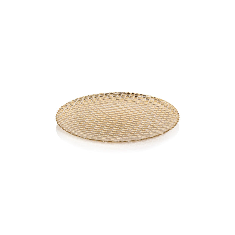 Braided Gold 8.25" Round Plate - Set of 12