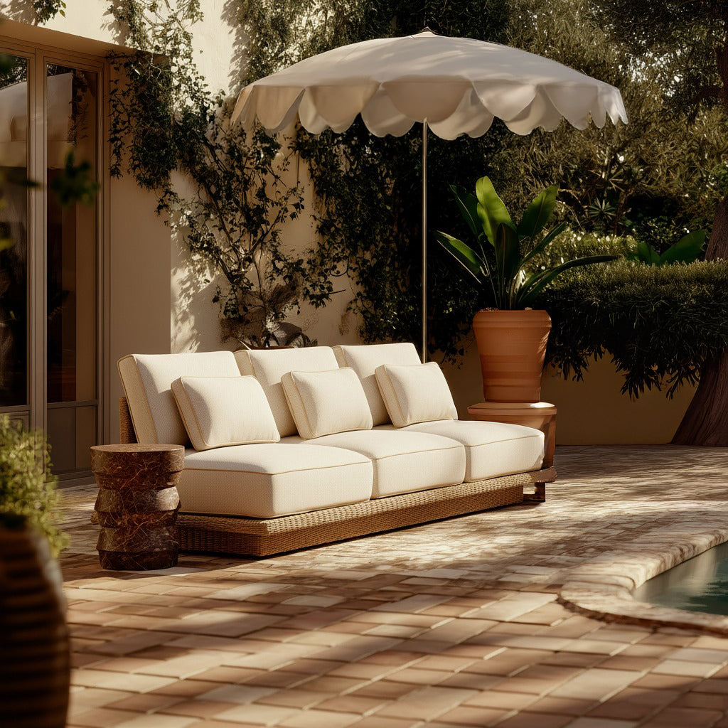 Mora 96.1" Cream Outdoor Sofa