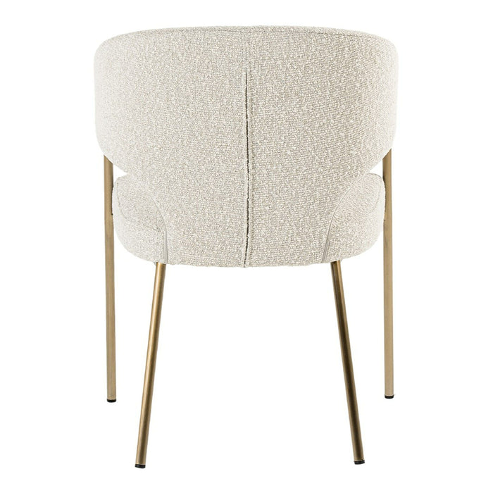 Taner Modern Light Grey Fabric & Antique Brass Dining Chair