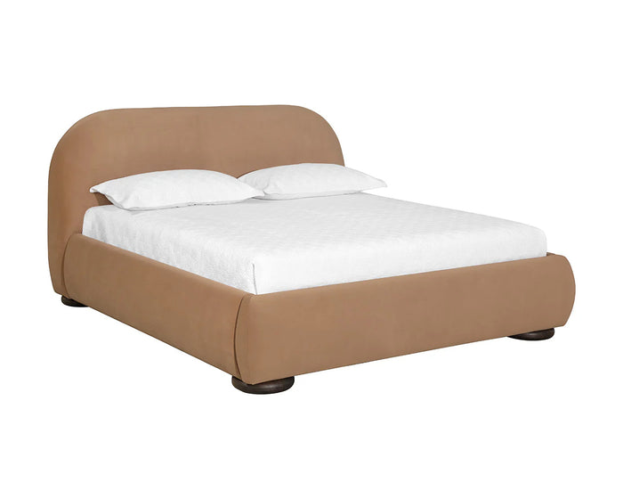 Marin Velvet Cognac Camel Bed