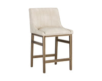 Halden Cream Faux Leather & Rustic Bronze Counter Stool