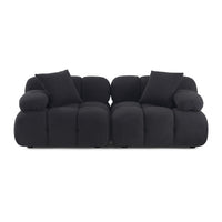 Vogue 78.8” Black Performance Vegan Shearling Modular Loveseat