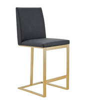 Camille Modern Dark Grey & Gold Steel Counter Stool
